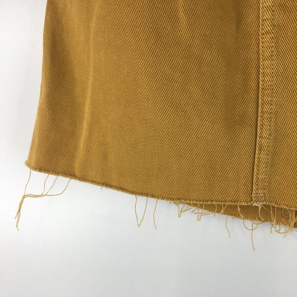 Pacsun Gold Denim Skirt Raw Hem Size 23 - Picture 3 of 7